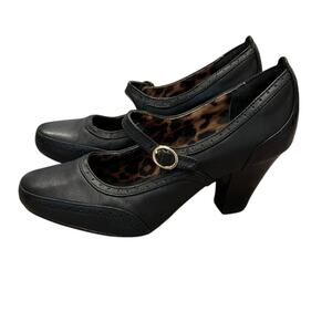 Clarks Bendables Black Mary Jane Heels 6.5M
